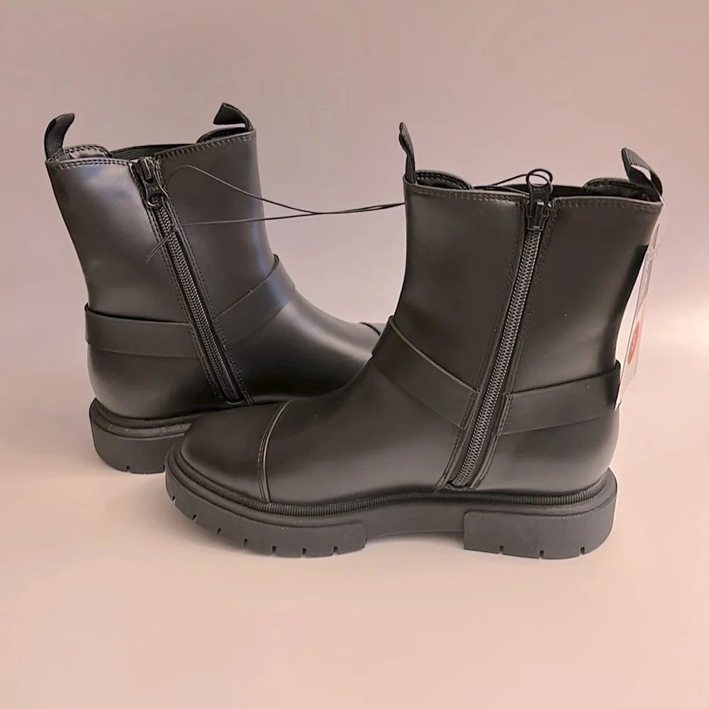 Art Class Kids Crosby Harness Moto Boots Black Size 3